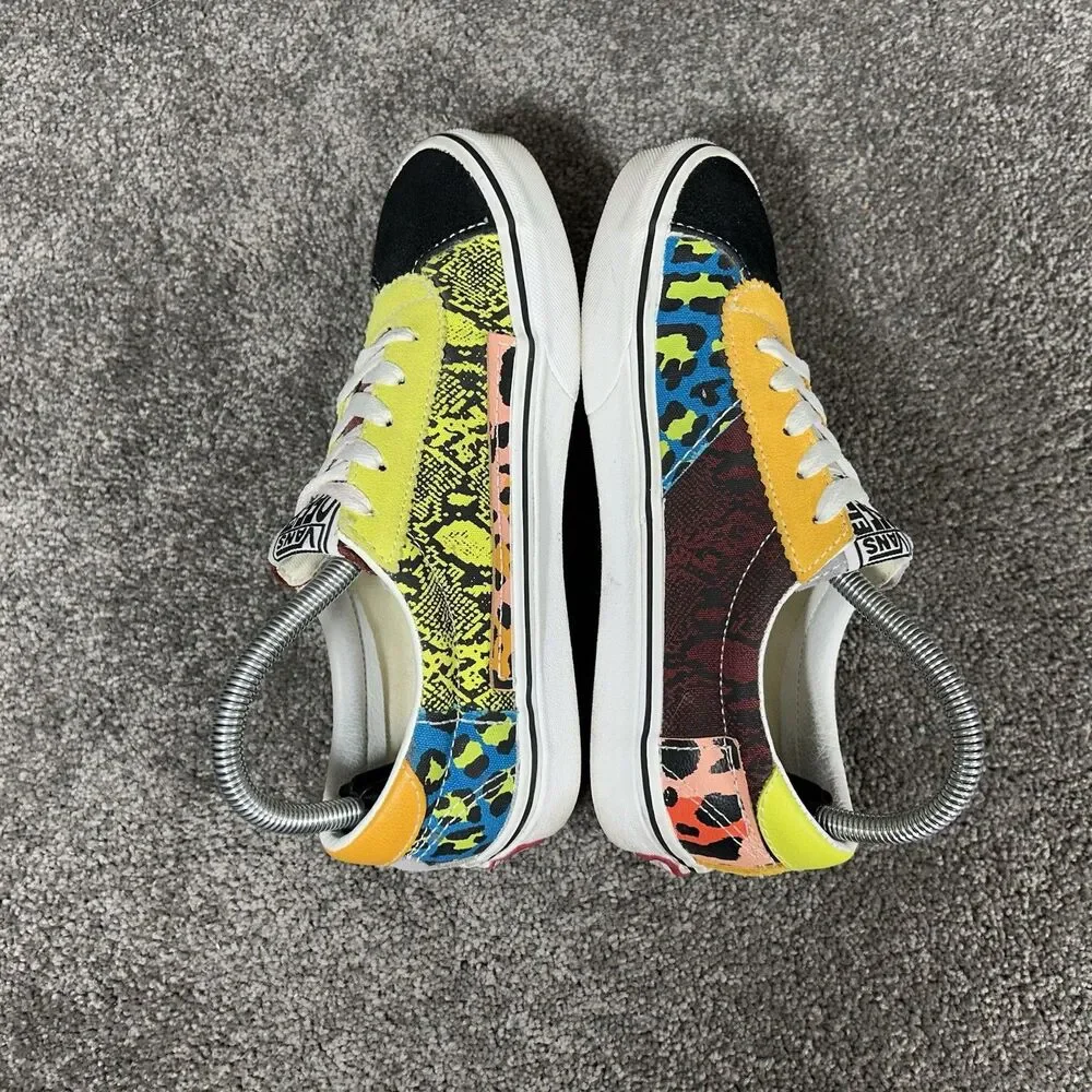 Vans Era Patch Work Women’s Size 7 Leopard Snake Print Skate Shoes Used